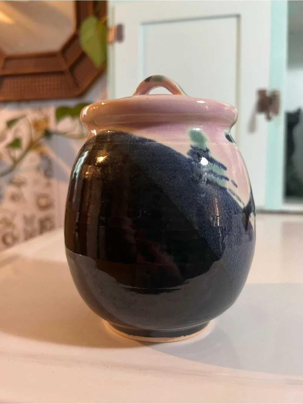 Handcrafted Pottery Lidded Jar